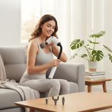 By Nevser® 4 Farklı Başlıklı Uzun Saplı Derin Doku Masaj Tabancası, Boyun, Omuz ve Sırt Için Ergonomik Saplı Çoklu Masaj Modlu Taşınabilir Masaj Aleti - Renkli