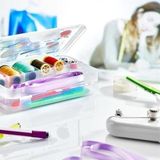 By Nevser® Çift Taraflı Bölmeli Hobi Dikiş Kutusu Ardunio Malzeme Kutusu