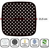 By Nevser® Siyah Isıya Dayanıklı Yıkanılabilir Silikon Fırın ve Airfryer Kare Model Pişirme Matı 21,5 cm - std