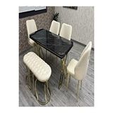 By Orhan Güzel Mutfak Masası Takımı,salon Masa Takımı 6 Kişilik Orma Gold Salon Masa Takımı X Ayak Bordo