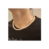 By Saadet Özkanlı Kadın 45 Cm Erkek Için Inci Kolye Gerçek 6-7 Mm Inci Tatlısu Incisi Erkek Kolyesi 925 Ayar Gümüş