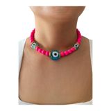 By Saadet Özkanlı Kadın oniks, volkan taşı, jasper, mercan Kaplan Gözü Doğaltaş Kolye Nazar Boncuklu Doğaltaş Choker
