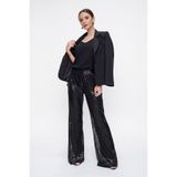 By Saygı Beli Lastikli Pulpayet Astarlı Tül Pantolon, S-21K0190059