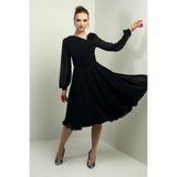 By Saygı Çiçek Detaylı Şifon Midi Elbise, S-25Y4330007