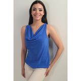 By Saygı Degaje Yaka Kolsuz Krep Saten Bluz Dar Kalıp, S-25Y0840015