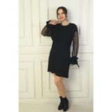 By Saygı İnci Detaylı Tül Kollu Elbise, S-24Y0840125
