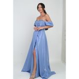 By Saygı Parlak Taş Detaylı Organze Uzun Elbise, S-25Y0230021