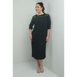 By Saygı Pul Detaylı Krep Midi Elbise, S-25Y0520001