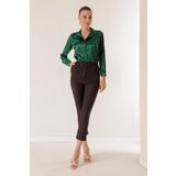 By Saygı S-23K4140008 Beli Lastikli Cepli Kadın Pantolon