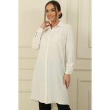 By Saygı Sahte Cepli Önü Düğmeli Şarmi Gömlek Tunik, S-24K4160002