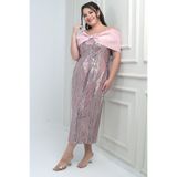 By Saygı Saten Midi Elbise, S-25Y4360010