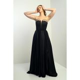 By Saygı Straplez Saten Abiye Elbise, S-25K0230002