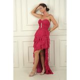By Saygı Straplez Taş Detaylı Uzun Tül Elbise, S-24Y4120012