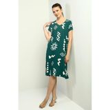 By Saygı Yaka Etnik Desenli Oversize Elbise S-25K3880016