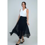By Saygı Yanları Kısa Astarlı Uzun Tül Etek, S-26K0840011