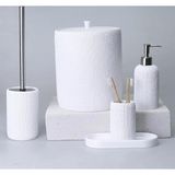 By Selim Natural Beyaz 5 Parça Polyester Banyo Seti