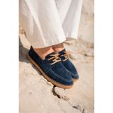 by selvi Lukka Shoes Fleur Hakiki Deri Lacivert Bağcıklı Espadril