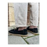 by selvi Lukka Shoes Fleur Hakiki Deri Siyah Bağcıklı Espadril