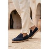 by selvi Lukka Shoes Lotus Erkek Suni Deri Mavi Loafer Espadril