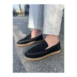 by selvi Lukka Shoes Lotus Erkek Suni Deri Siyah Loafer Espadril