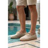 by selvi Lukka Shoes Sahra Erkek Suni Deri Bej Bağcıklı Espadril