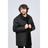By Serco Erkek Kumaş Yakalı Klasik Kaban %100 Polyester Siyah Regular Fit Özellikli 0620895