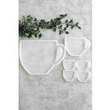 By Shesel Epoksi Silikon Kalıbı Kahve Fincanı Tepsi Bardak Altlığı Magnet Set Reçine Epoksi Silikon Kalıp