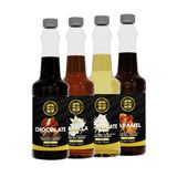 By Tüfekçi Avantajlı Şurup 4x750 ml Karamel-Beyaz Çikolata-Çikolata-Vanilya Deneme Seti
