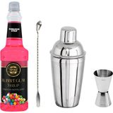 By Tüfekçi Bubble Gum Kokteyl Şurubu Bar Kaşığı Shaker ve Jigger Avantajlı Bar Set - 750 ml