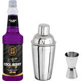 By Tüfekçi Cool Berry Konsantre Şurup Çelik Shaker ve Jigger Avantajlı Set - 750 ml