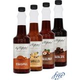 By Tüfekçi Gourmet Series (Fındık, Karamel, Vanilya, Çikolata) Aromalı Şekersiz Kokteyl, Pasta ve Kahve Şurubu 4x750 ml Doğal Aroma - Kahve Karışımı