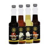 By Tüfekçi Kahve Şurubu 4’lü Avantajlı Set 4 x 750 ml | Çikolata, Beyaz Çikolata, Karamel ve Vanilya Aromalı
