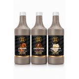By Tüfekçi Profesyonel Bar Sos Seti – Çikolata, Karamel, Beyaz Çikolata, Yoğun Formül, 3 Adet Pompa (2.5KG X 3)