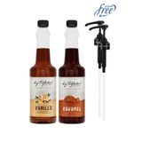 By Tüfekçi Şekersiz Kahve Şurubu 2’li Avantajlı Set 2x750 ML |Karamel & Vanilya| Doğal Aroma | 0 Şeker 0 Kalori