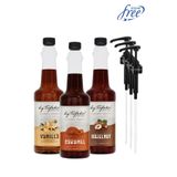 By Tüfekçi Şekersiz Kahve Şurubu 3’lü Avantajlı Set 3x750 ML | Karamel, Fındık, Vanilya |Doğal Aroma|
