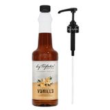 By Tüfekçi Şekersiz Vanilya Kahve Şurubu 750 ML | Doğal Aroma | 0 Şeker 0 Kalori | Şurup Pompası Hediyeli