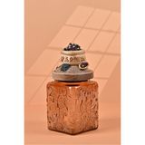 By Uzunoğlu El Yapımı Özel Tasarım Karabiber Baharat Kavanozu -700 ml - Vakumlu Ahşap Kapaklı (Dore Detaylı) - Light Amber Çiçekli Cam - Mutfak ve Ev Dekorasyonu