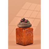 by UZUNOGLU El Yapımı Özel Tasarım Kavanoz - 700 ml - Vakumlu Ahşap Kapaklı (Böğürtlen Detaylı) - Dark Amber Çiçekli Kare Cam - Mutfak ve Ev Dekorasyonu Dark Amber