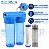 By Water Plus Bina Daire Yazlık Villa Su Sayacı Giriş (Ikili) 2’li Kireç ve Çamur Tortu Önleyici Filtre