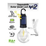 Byanes 10W Askılı Solar USB LED Ampul, Kamp ve Bahçe İçin Taşınabilir Işık Özelliği
