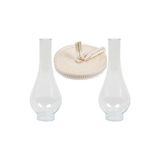 Byanes 14 Gaz Lambası Camı Seti, 2'li, 1 mt Fitil, 2 Cm, Kaliteli ve Dayanıklı