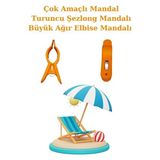 Byanes 4 Adet Delüks Büyük Boy Plaj Havlu Mandalı-Çok Amaçlı Mandal-Havlu Tutucu-Şezlong Sabitleyici