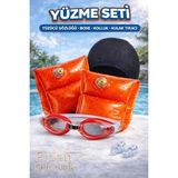 Byanes 4'lü Çocuk Yüzme Seti – Gözlük, Bez Bone, Kolluk ve Kulak Tıkacı (6-12 Yaş)