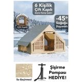 Byanes 6 Kişilik 4 Mevsim Su Geçirmez Çift Kapılı Kamp Çadırı 300X210 cm