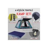 Byanes 6 Kişilik Otomatik Kamp Çadırı ve Şişme Yatak Seti ile Aydınlatma