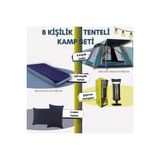 Byanes 8 Kişilik Kamp Çadırı ve Çift Kişilik Şişme Yatak Seti