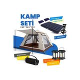Byanes Açık Hava Kamp Seti 4-6 Kişi Taşınabilir Otomatik, Lamba, Yatak, Yastık, Pompa, Hoparlör