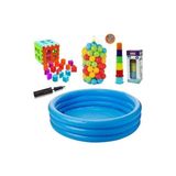 Byanes Eğitici Bebek Oyuncakları Seti Şişme Havuz 114CM + Top + Bultak + Mini Kule + Pompa