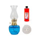 Byanes Mavi Gaz Lambası Seti, 400 ml Kandil Yağı ve 1 mt Fitil ile Keyifli Aydınlatma