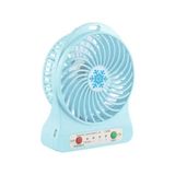 Byanes Mini El Fan, 3 Kademeli USB Girişli, Taşınabilir, Pil ile Çalışan Mavi